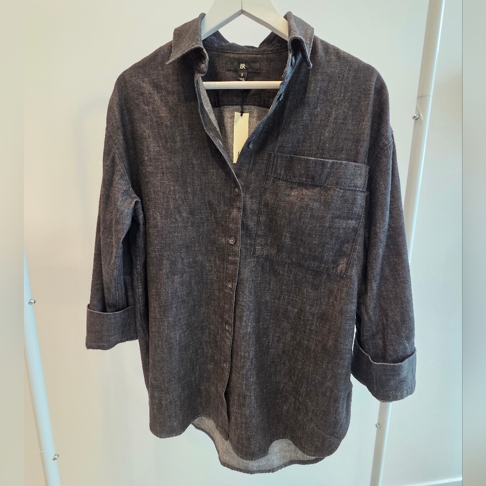 NWT Banana Republic Chambray Grey Oversized Workshirt Top